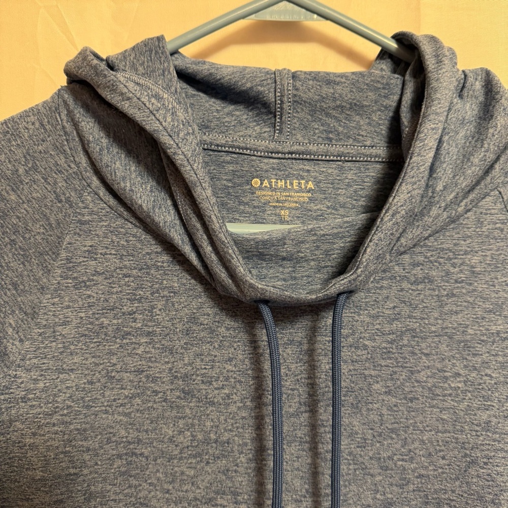 Athleta‎ Heathered Blue Long Sleeve Hoodie xs - Picture 3 of 5